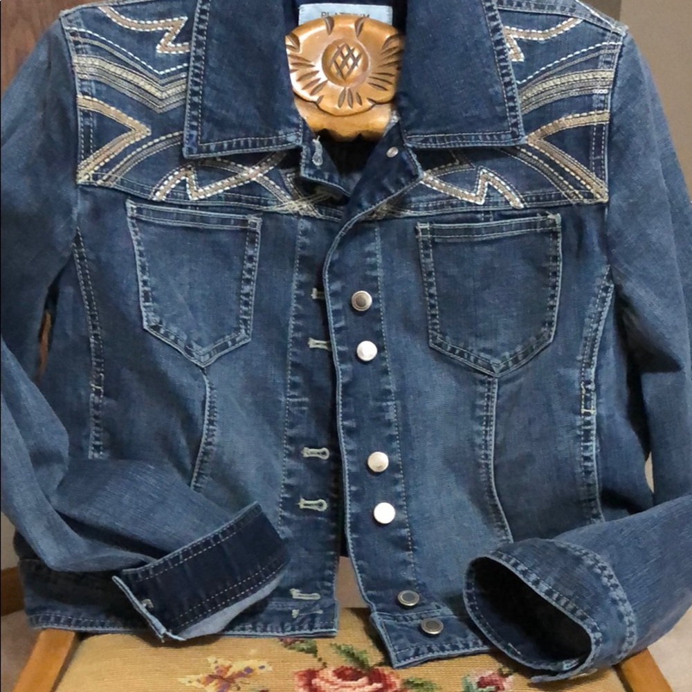 Chico’s Platinum Jean jacket